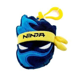 WCT Wicked Cool Toys Ninja Keychain 4 inch Plush Character Head Backpack Clip On